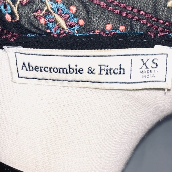 -N/A-A&F Embroidered Cold Shoulder Chiffon Blouse XS - Picture 5 of 6